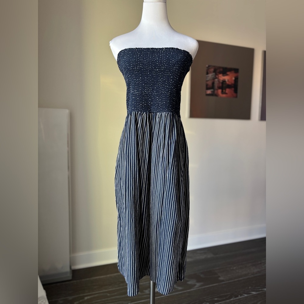 rag & bone Aster Dress strapless smocked polka dot, size M